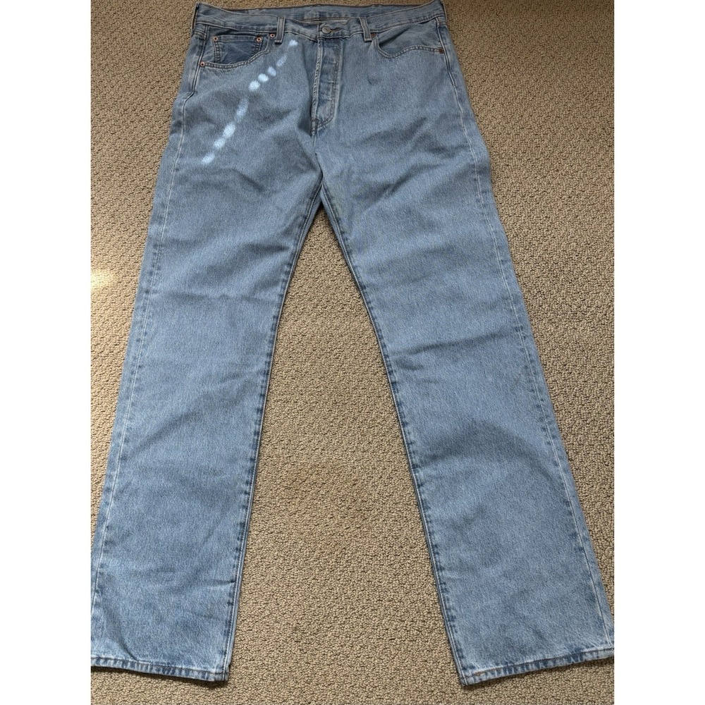 Levis 501 Original Fit Mens Jeans Straight Leg Button Fly 100% Cotton Light Wash